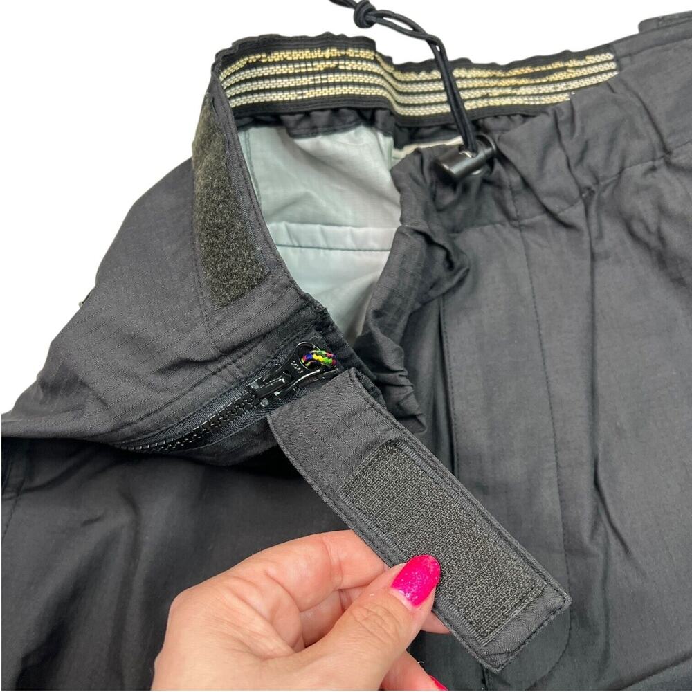 LL Bean VTG 90s Tearaway Ski Pants Adjustable Waist FLAW Black Mens Medium Reg - Picture 6 of 9